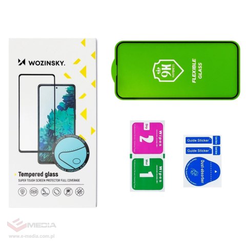 Wozinsky Full Cover Flexi Nano Glass szkło hartowane iPhone 14 Pro elastyczne z czarną ramką