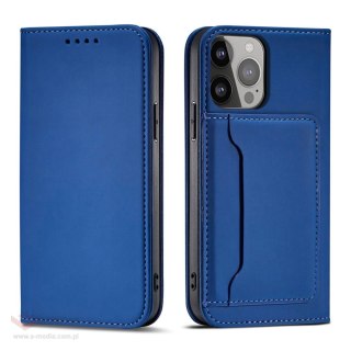 Magnet Card Case etui Samsung Galaxy A23 5G pokrowiec z klapką portfel podstawka niebieskie