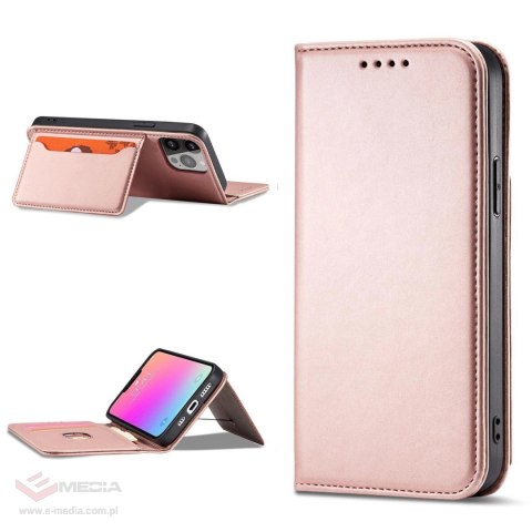 Magnet Card Case etui Samsung Galaxy A23 5G pokrowiec z klapką portfel podstawka różowe