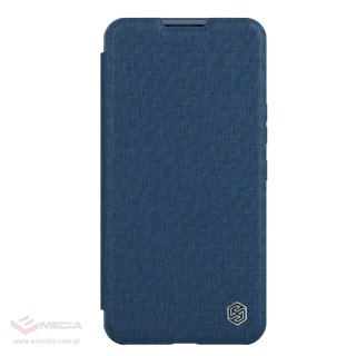 Nillkin Qin Cloth Pro Case etui do iPhone 14 Plus osłona na aparat kabura pokrowiec obudowa z klapką niebieski