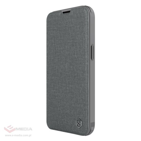 Nillkin Qin Cloth Pro Case etui do iPhone 14 Plus osłona na aparat kabura pokrowiec obudowa z klapką szary