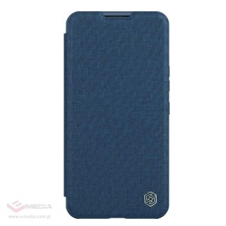 Nillkin Qin Cloth Pro Case etui do iPhone 14 Pro Max osłona na aparat kabura pokrowiec obudowa z klapką niebieski