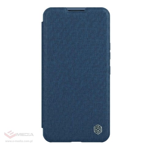 Nillkin Qin Cloth Pro Case etui do iPhone 14 Pro Max osłona na aparat kabura pokrowiec obudowa z klapką niebieski