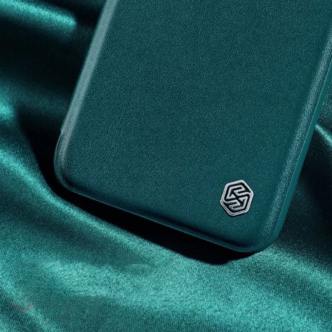 Nillkin Qin Cloth Pro Case etui do iPhone 14 Pro Max osłona na aparat kabura pokrowiec obudowa z klapką niebieski