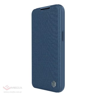 Nillkin Qin Cloth Pro Case etui do iPhone 14 Pro osłona na aparat kabura pokrowiec obudowa z klapką niebieski