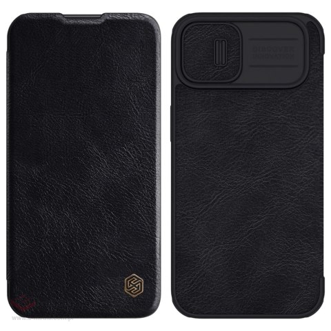 Nillkin Qin Leather Pro Case etui iPhone 14 Plus osłona na aparat kabura pokrowiec obudowa z klapką czarny