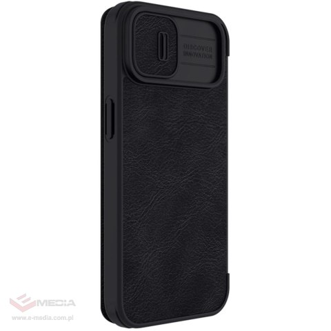 Nillkin Qin Leather Pro Case etui iPhone 14 Plus osłona na aparat kabura pokrowiec obudowa z klapką czarny