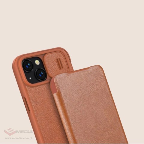 Nillkin Qin Leather Pro Case etui iPhone 14 Plus osłona na aparat kabura pokrowiec obudowa z klapką czarny