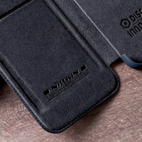 Nillkin Qin Leather Pro Case etui iPhone 14 Plus osłona na aparat kabura pokrowiec obudowa z klapką czarny