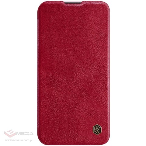 Nillkin Qin Leather Pro Case etui iPhone 14 Plus osłona na aparat kabura pokrowiec obudowa z klapką czerwony