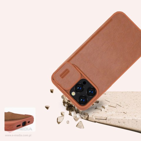 Nillkin Qin Leather Pro Case etui iPhone 14 Pro Max osłona na aparat kabura pokrowiec obudowa z klapką czarny