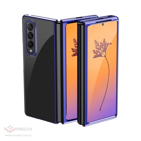 Plating Case etui Samsung Galaxy Z Fold 4 pokrowiec z metaliczną ramką niebieskie