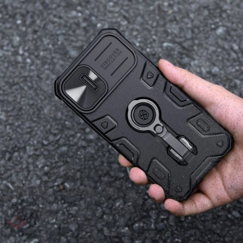 Nillkin CamShield Armor Pro Case etui iPhone 14 pancerny pokrowiec z osłoną na aparat ring podstawka niebieskie