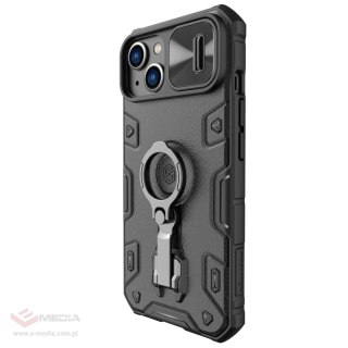 Nillkin CamShield Armor Pro Magnetic Case etui iPhone 14 MagSafe pancerny pokrowiec podstawka ring czarny