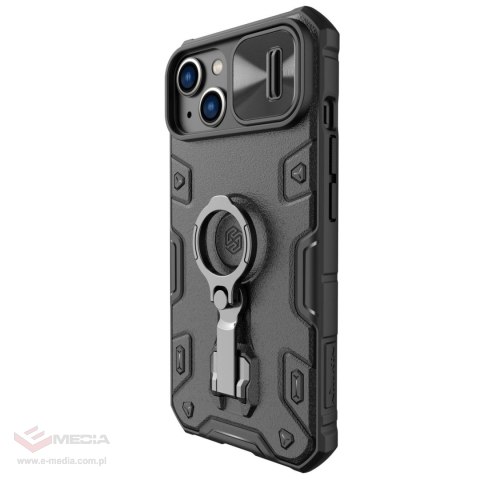 Nillkin CamShield Armor Pro Magnetic Case etui iPhone 14 MagSafe pancerny pokrowiec podstawka ring czarny