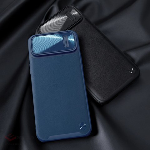 Nillkin CamShield Leather S Case etui iPhone 14 Plus pokrowiec z osłoną na aparat czarne