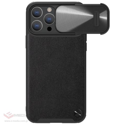 Nillkin CamShield Leather S Case etui iPhone 14 Pro Max pokrowiec z osłoną na aparat czarny