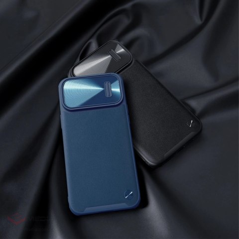 Nillkin CamShield Leather S Case etui iPhone 14 Pro Max pokrowiec z osłoną na aparat czarny