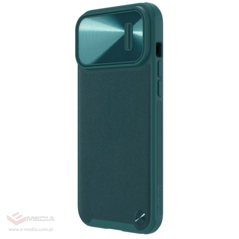 Nillkin CamShield Leather S Case etui iPhone 14 Pro Max pokrowiec z osłoną na aparat zielone