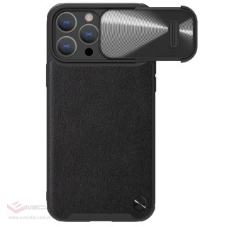 Nillkin CamShield Leather S Case etui iPhone 14 Pro pokrowiec z osłoną na aparat czarne