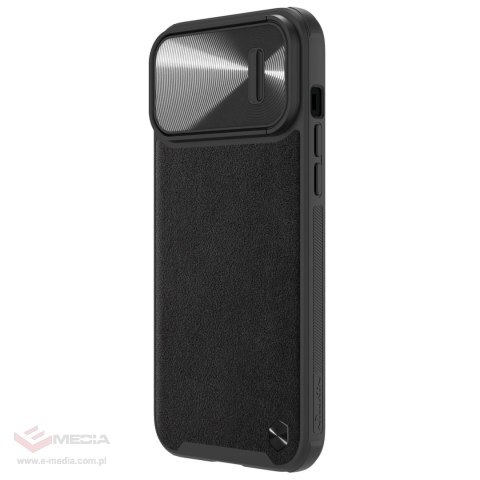 Nillkin CamShield Leather S Case etui iPhone 14 Pro pokrowiec z osłoną na aparat czarne