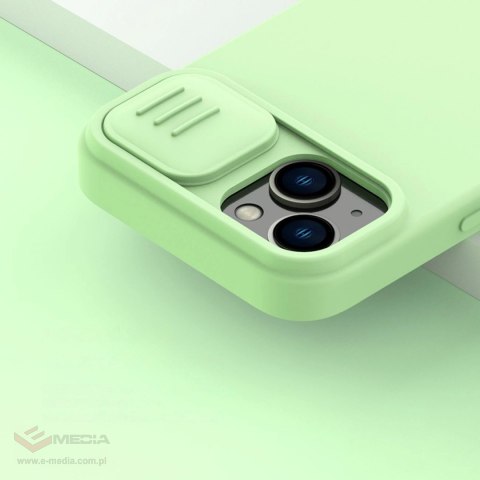 Nillkin CamShield Magnetic Silicone Case etui iPhone 14 Plus magnetyczny MagSafe pokrowiec z osłoną na aparat czarny