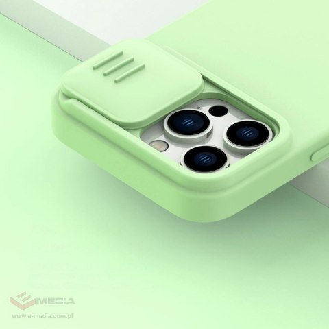 Nillkin CamShield Magnetic Silicone Case etui iPhone 14 Pro Max magnetyczny MagSafe pokrowiec z osłoną na aparat niebieski