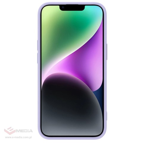 Nillkin CamShield Silky Silicone Case etui iPhone 14 Plus pokrowiec z osłoną na aparat fioletowy