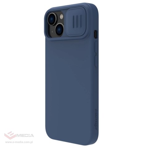 Nillkin CamShield Silky Silicone Case etui iPhone 14 Plus pokrowiec z osłoną na aparat niebieski