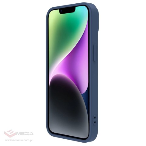 Nillkin CamShield Silky Silicone Case etui iPhone 14 Plus pokrowiec z osłoną na aparat niebieski