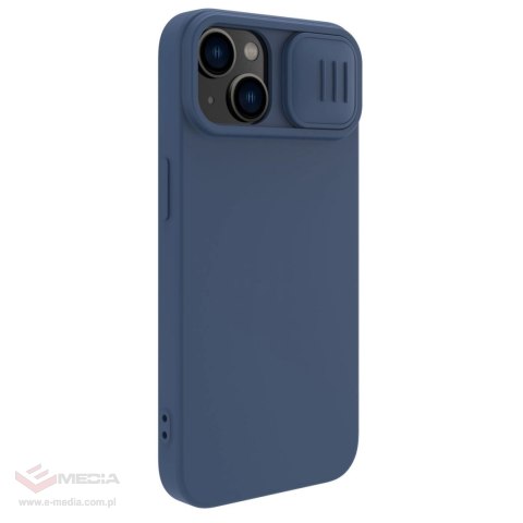 Nillkin CamShield Silky Silicone Case etui iPhone 14 Plus pokrowiec z osłoną na aparat niebieski