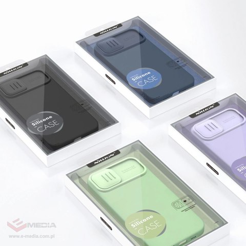 Nillkin CamShield Silky Silicone Case etui iPhone 14 Plus pokrowiec z osłoną na aparat niebieski