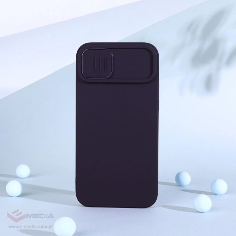 Nillkin CamShield Silky Silicone Case etui iPhone 14 Plus pokrowiec z osłoną na aparat niebieski