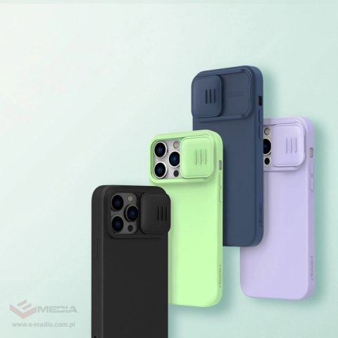 Nillkin CamShield Silky Silicone Case etui iPhone 14 Pro Max pokrowiec z osłoną na aparat czarny