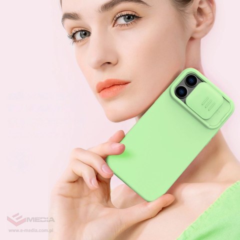 Nillkin CamShield Silky Silicone Case etui iPhone 14 Pro Max pokrowiec z osłoną na aparat czarny