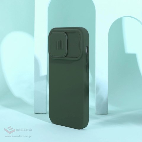 Nillkin CamShield Silky Silicone Case etui iPhone 14 Pro Max pokrowiec z osłoną na aparat czarny