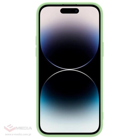 Nillkin CamShield Silky Silicone Case etui iPhone 14 Pro Max pokrowiec z osłoną na aparat zielony