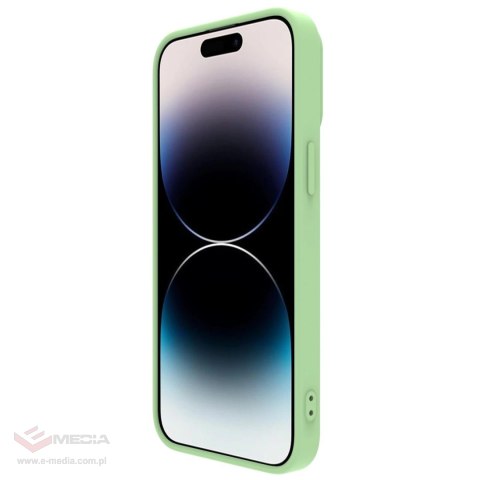 Nillkin CamShield Silky Silicone Case etui iPhone 14 Pro Max pokrowiec z osłoną na aparat zielony