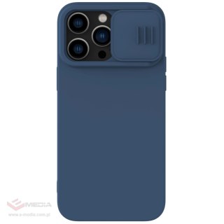 Nillkin CamShield Silky Silicone Case etui iPhone 14 Pro Max silikonowy pokrowiec z osłoną na aparat niebieskie