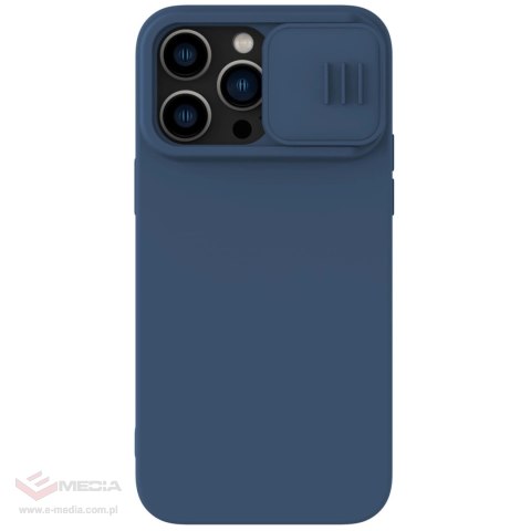 Nillkin CamShield Silky Silicone Case etui iPhone 14 Pro Max silikonowy pokrowiec z osłoną na aparat niebieskie