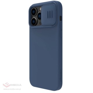 Nillkin CamShield Silky Silicone Case etui iPhone 14 Pro Max silikonowy pokrowiec z osłoną na aparat niebieskie