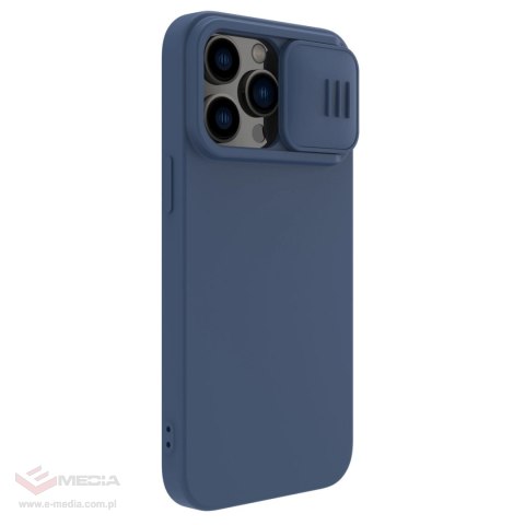 Nillkin CamShield Silky Silicone Case etui iPhone 14 Pro Max silikonowy pokrowiec z osłoną na aparat niebieskie