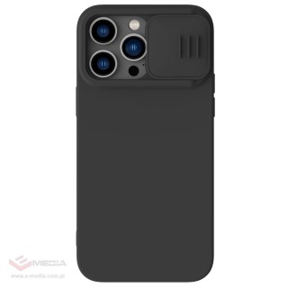 Nillkin CamShield Silky Silicone Case etui iPhone 14 Pro pokrowiec z osłoną na aparat czarny