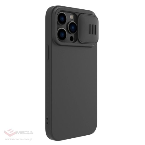 Nillkin CamShield Silky Silicone Case etui iPhone 14 Pro pokrowiec z osłoną na aparat czarny