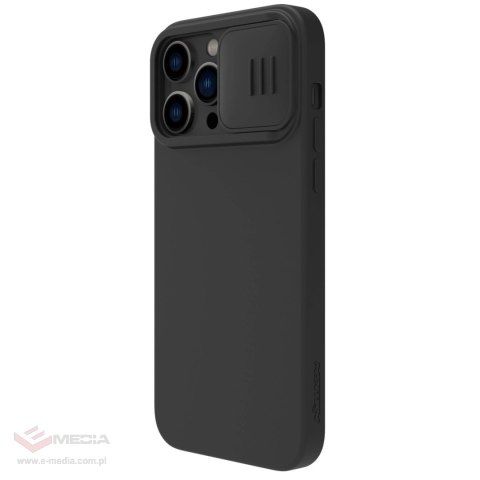 Nillkin CamShield Silky Silicone Case etui iPhone 14 Pro pokrowiec z osłoną na aparat czarny