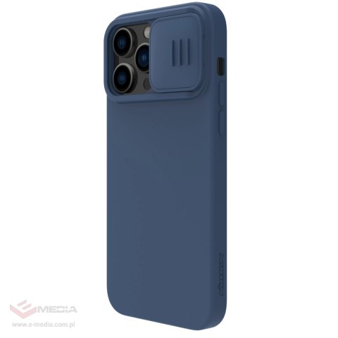 Nillkin CamShield Silky Silicone Case etui iPhone 14 Pro pokrowiec z osłoną na aparat niebieski