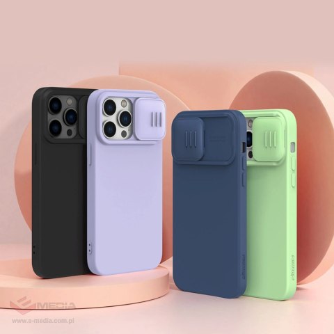 Nillkin CamShield Silky Silicone Case etui iPhone 14 Pro pokrowiec z osłoną na aparat zielony