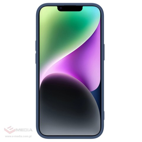 Nillkin CamShield Silky Silicone Case etui iPhone 14 pokrowiec z osłoną na aparat niebieski