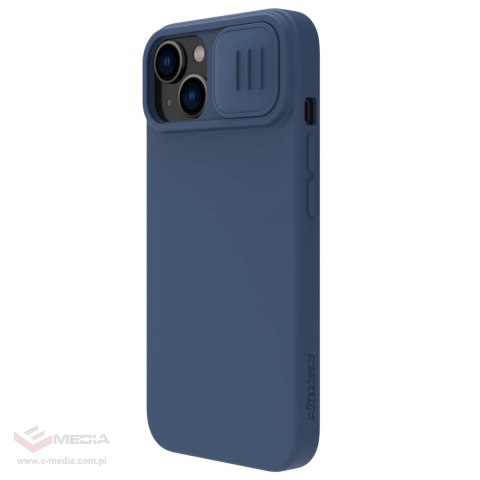 Nillkin CamShield Silky Silicone Case etui iPhone 14 pokrowiec z osłoną na aparat niebieski