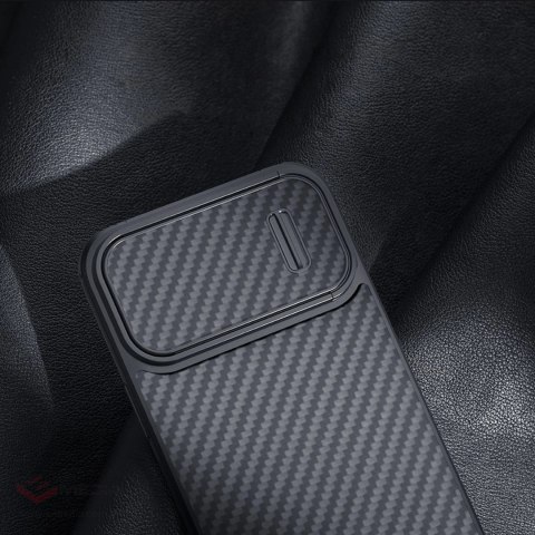 Nillkin Synthetic Fiber S Case etui iPhone 14 Pro z osłoną na aparat czarny